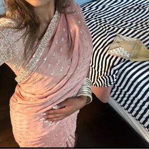 Pink saree